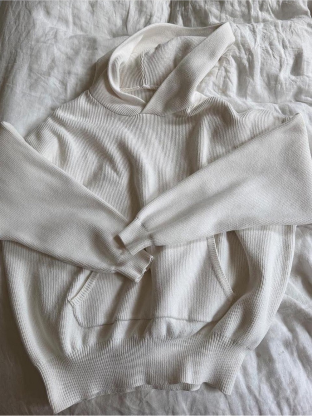 ALO Yoga Ivory Cowl Hoodie Sweater